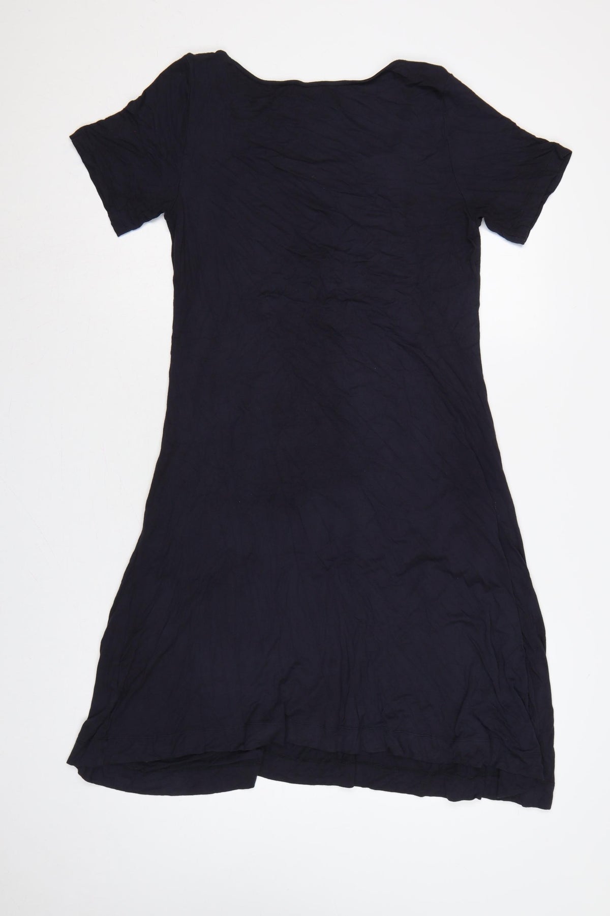 Toast Women Navy Blue UK 14 A-Line Long Bamboo Jersey Pocket Dress
