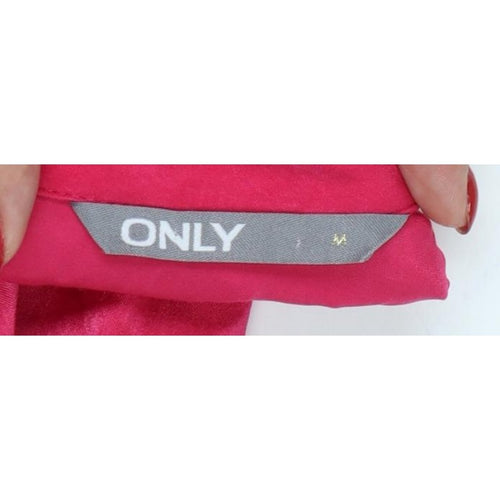 ONLY Women Pink M A-Line Short Dress Balloon Sleeves Tie Waist