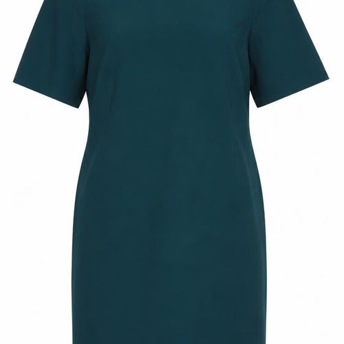 M&S Women Green UK 24 Sheath Dress Beaded Neck Flutter Sleeves
