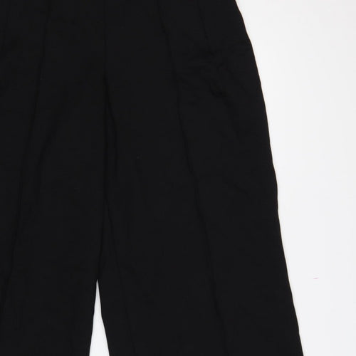 Next Women Black UK 16L Tall Wide-Leg Stretch Dress Trousers