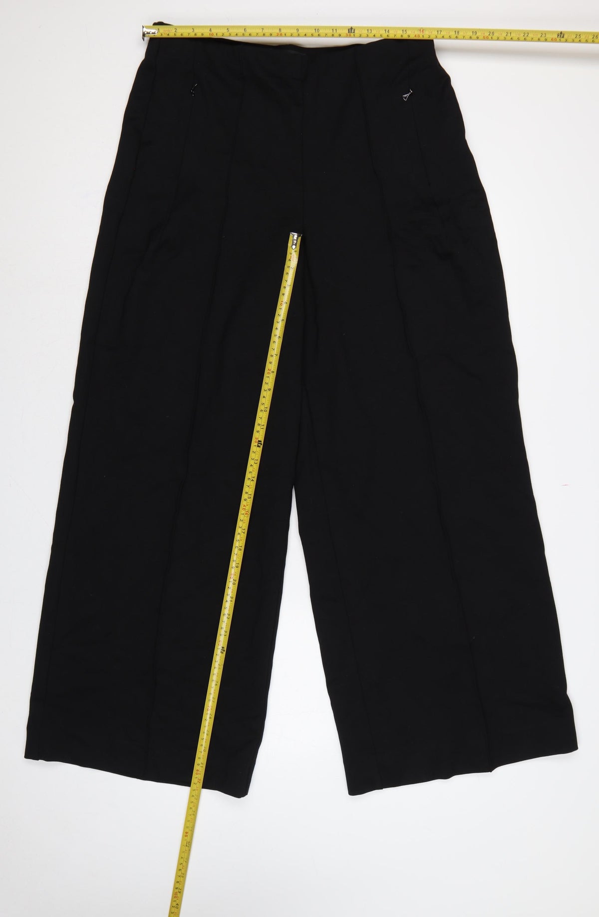 Next Women Black UK 16L Tall Wide-Leg Stretch Dress Trousers