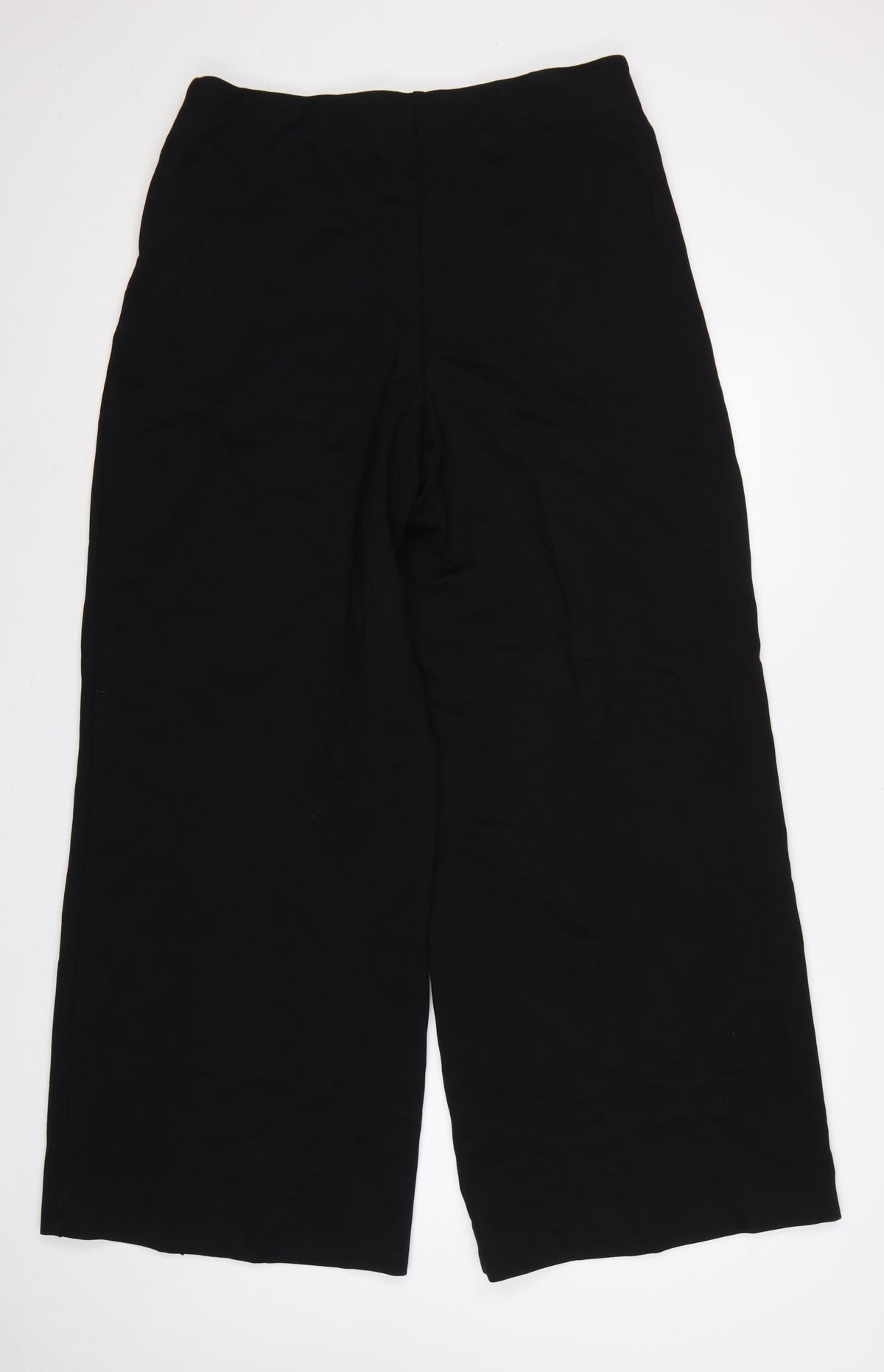 Next Women Black UK 16L Tall Wide-Leg Stretch Dress Trousers
