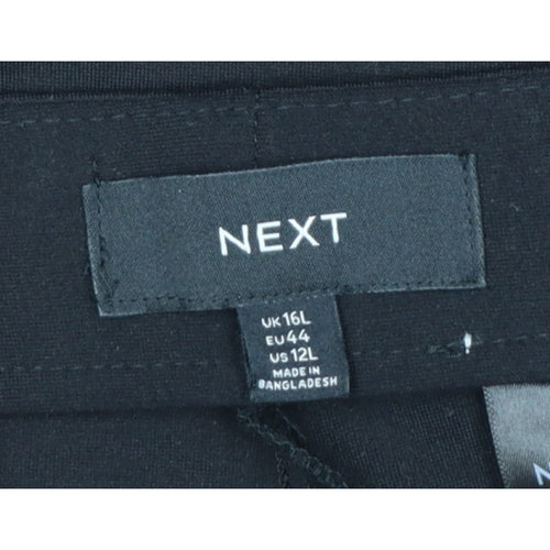 Next Women Black UK 16L Tall Wide-Leg Stretch Dress Trousers