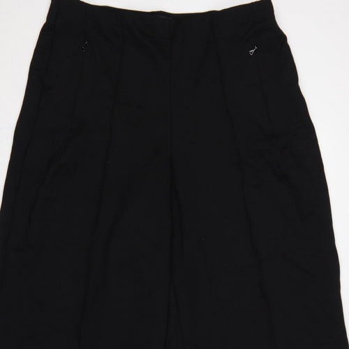 Next Women Black UK 16L Tall Wide-Leg Stretch Dress Trousers