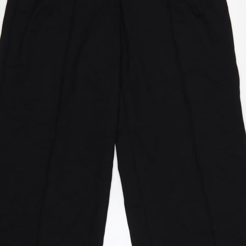 Next Women Black UK 16L Tall Wide-Leg Stretch Dress Trousers