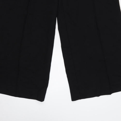 Next Women Black UK 16L Tall Wide-Leg Stretch Dress Trousers