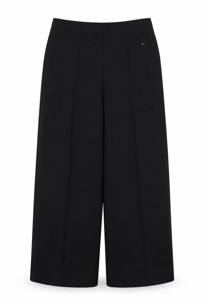 Next Women Black UK 16L Tall Wide-Leg Stretch Dress Trousers