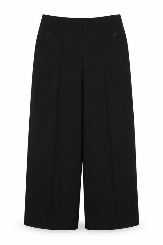 Next Women Black UK 16L Tall Wide-Leg Stretch Dress Trousers