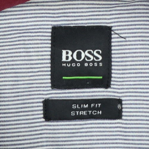 Hugo Boss Men’s Red M Slim Fit Stretch Cotton Button-Up Shirt