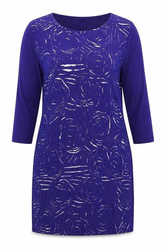Phase Eight Women Purple UK 16 Knee Length Shift Floral 3/4 Sleeve Dress