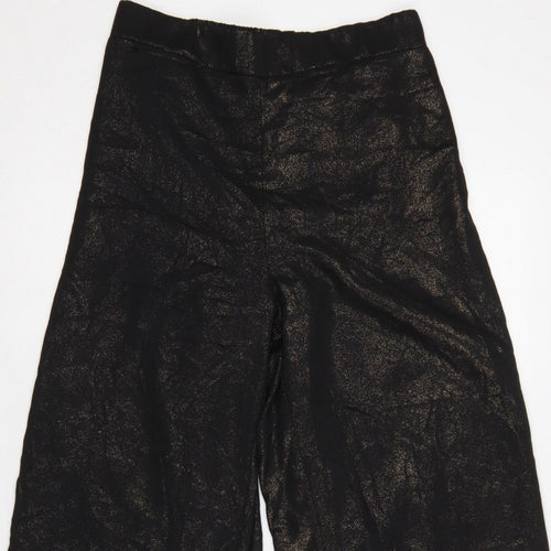 Next Women Black Gold Glitter Wide-Leg Trousers UK 12R Party