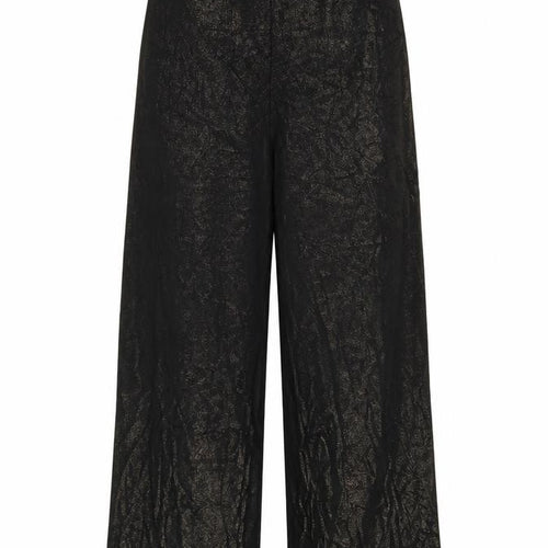 Next Women Black Gold Glitter Wide-Leg Trousers UK 12R Party
