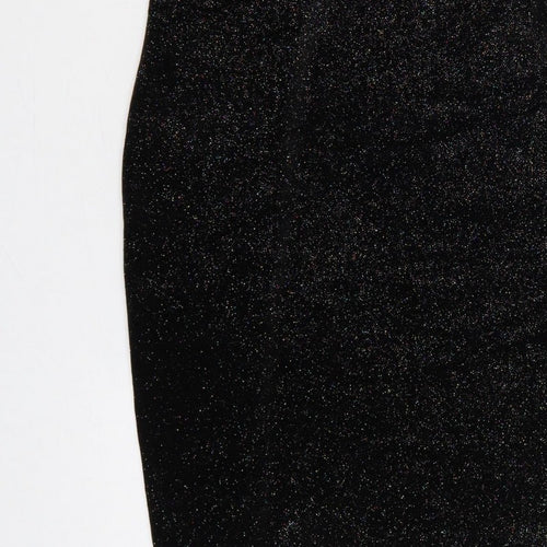 New Look Women Black UK 12 Bodycon Halter Glitter Party Dress