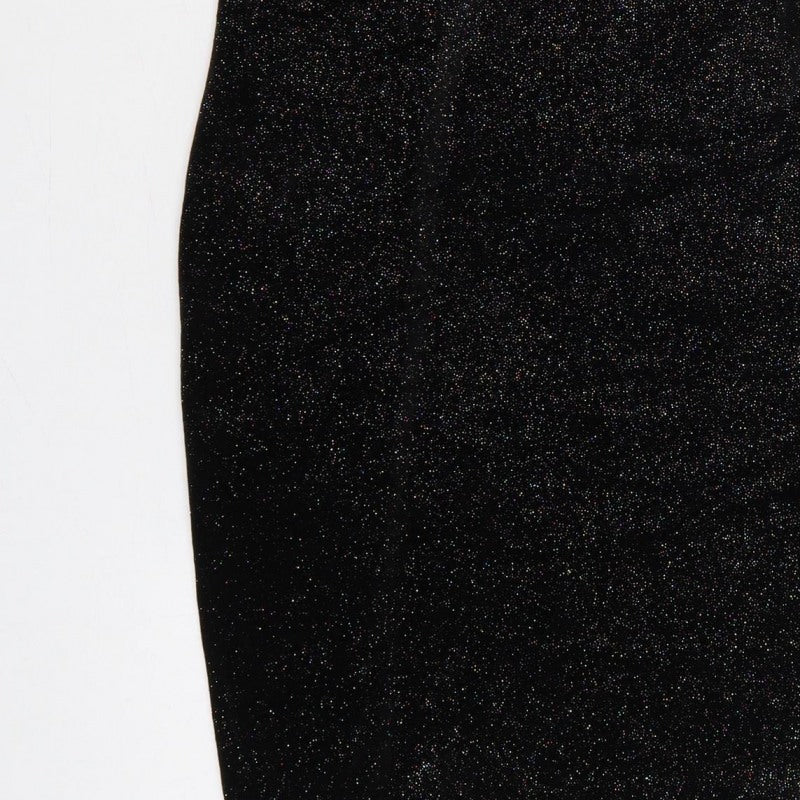 New Look Women Black UK 12 Bodycon Halter Glitter Party Dress