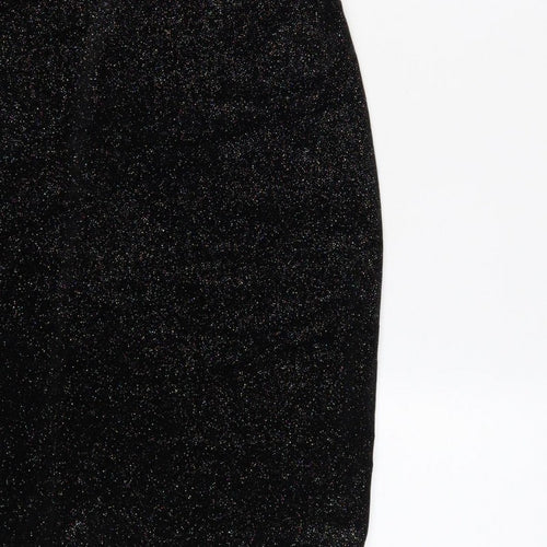 New Look Women Black UK 12 Bodycon Halter Glitter Party Dress