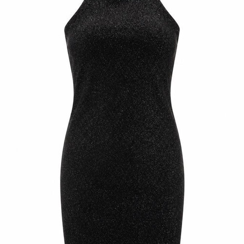 New Look Women Black UK 12 Bodycon Halter Glitter Party Dress