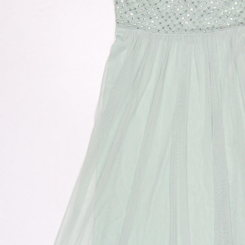 Monsoon Women’s Green UK 10 Beaded Sequin Chiffon Maxi Dress