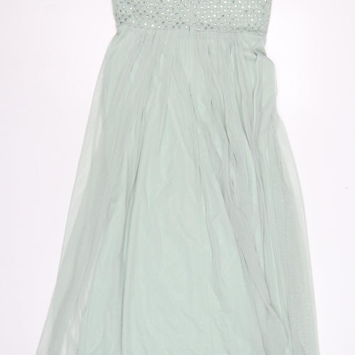 Monsoon Women’s Green UK 10 Beaded Sequin Chiffon Maxi Dress