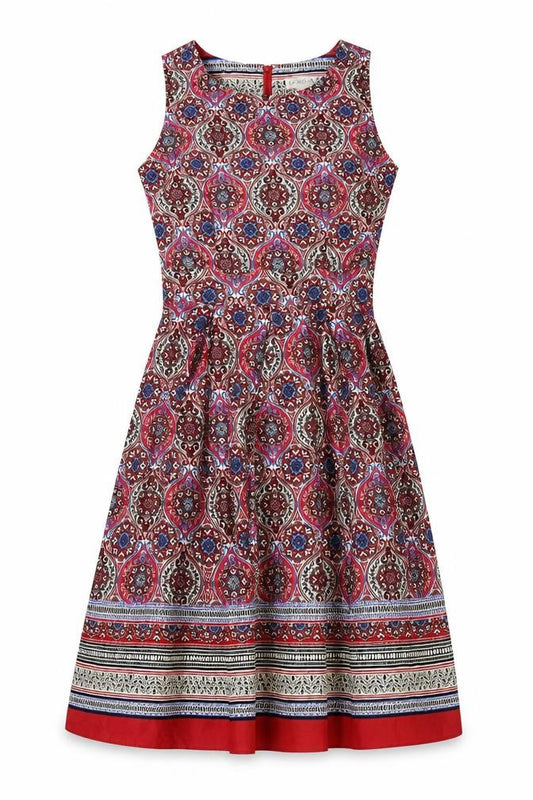 Front view of Apricot Women Multicoloured UK 10 Fit & Flare Midi Paisley Dress