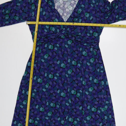 East Women’s Multicoloured Floral Wrap Dress Size 18 V-Neck Jersey
