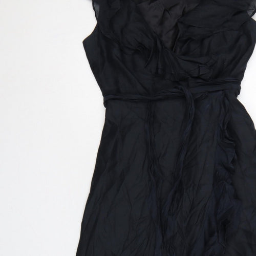 Coast Women Black UK 10 One Shoulder Ruffle Long Maxi Occasion Dress