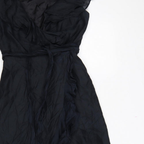 Coast Women Black UK 10 One Shoulder Ruffle Long Maxi Occasion Dress