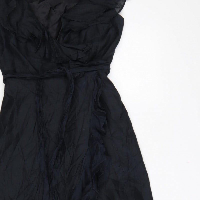 Coast Women Black UK 10 One Shoulder Ruffle Long Maxi Occasion Dress