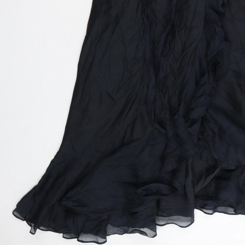Coast Women Black UK 10 One Shoulder Ruffle Long Maxi Occasion Dress