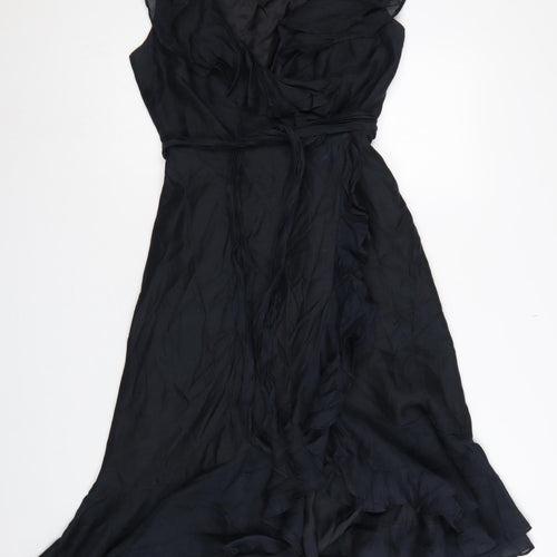 Coast Women Black UK 10 One Shoulder Ruffle Long Maxi Occasion Dress