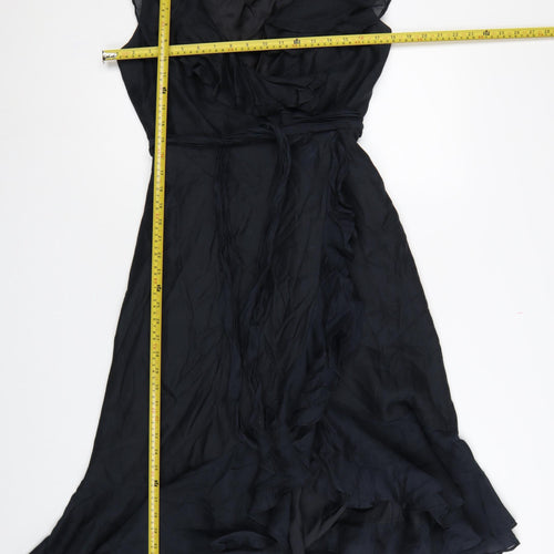 Coast Women Black UK 10 One Shoulder Ruffle Long Maxi Occasion Dress