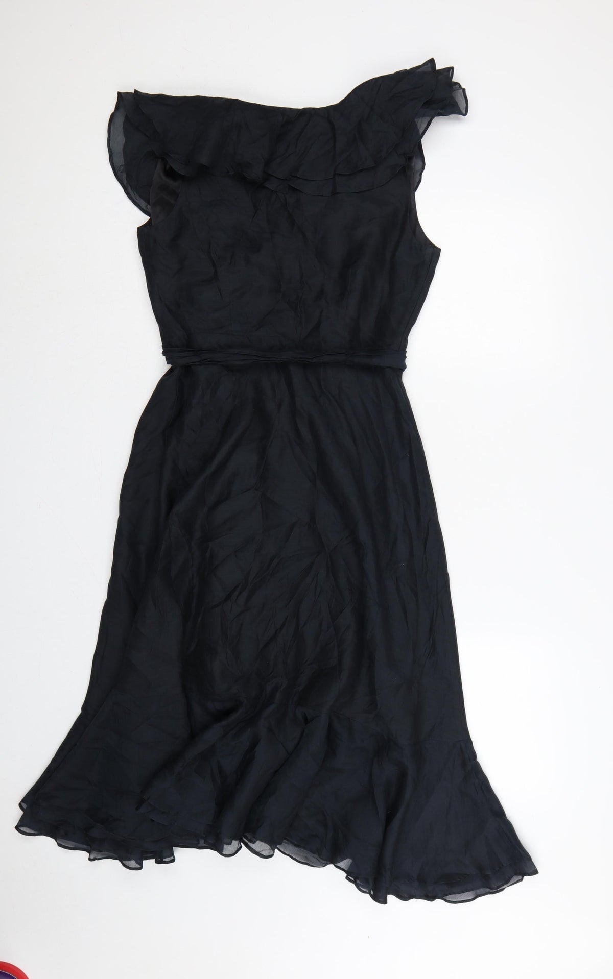 Coast Women Black UK 10 One Shoulder Ruffle Long Maxi Occasion Dress