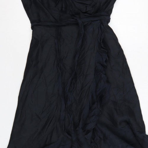 Coast Women Black UK 10 One Shoulder Ruffle Long Maxi Occasion Dress