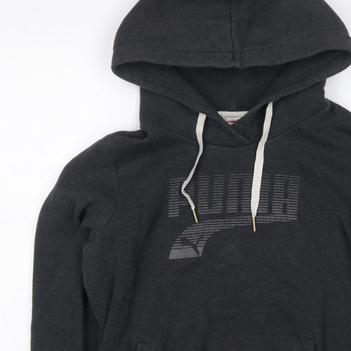 Puma Women’s Grey UK 12 Pullover Hoodie Logo Pockets