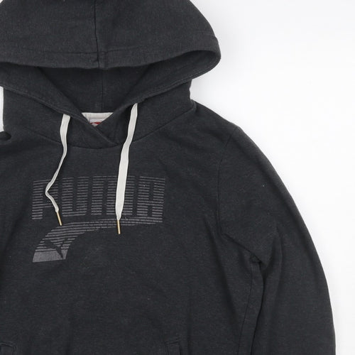 Puma Women’s Grey UK 12 Pullover Hoodie Logo Pockets