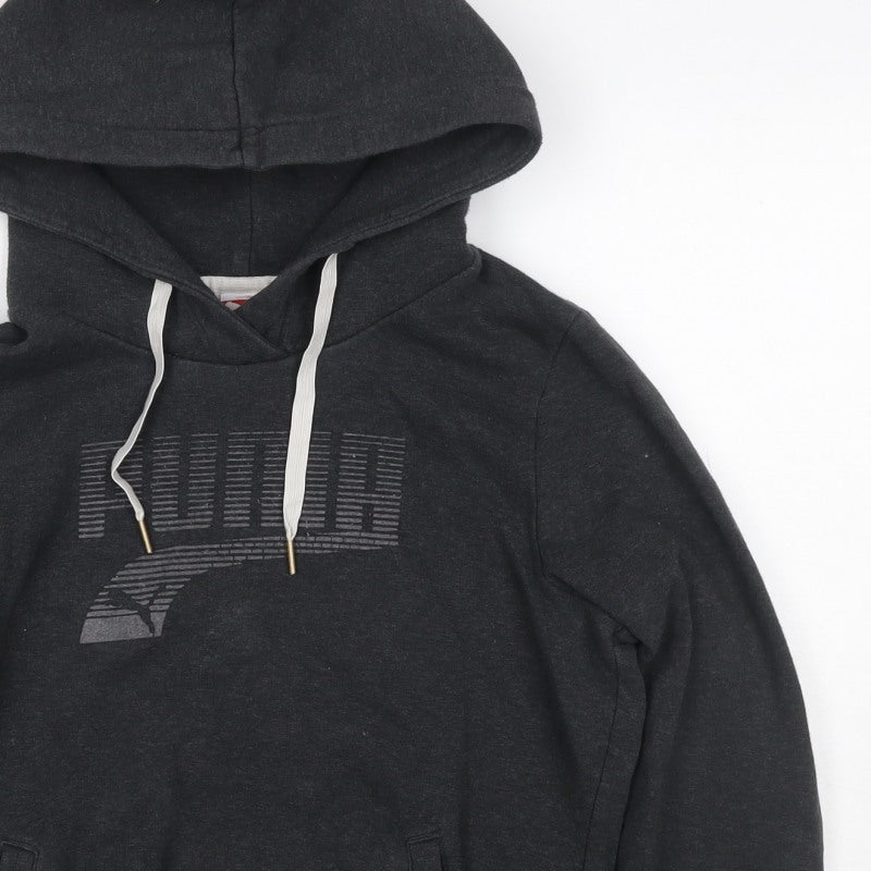 Puma Women’s Grey UK 12 Pullover Hoodie Logo Pockets