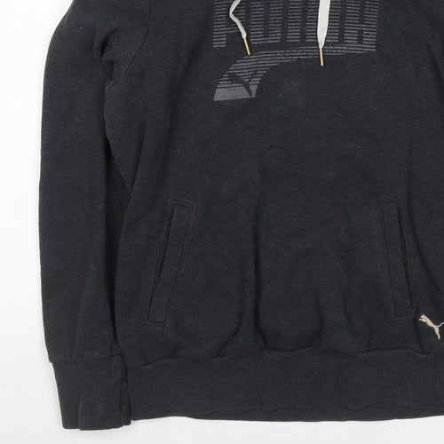 Puma Women’s Grey UK 12 Pullover Hoodie Logo Pockets