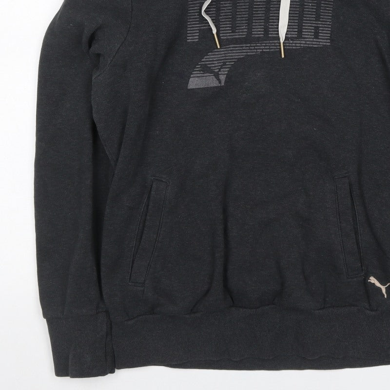 Puma Women’s Grey UK 12 Pullover Hoodie Logo Pockets