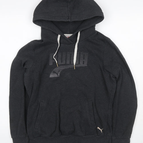 Puma Women’s Grey UK 12 Pullover Hoodie Logo Pockets