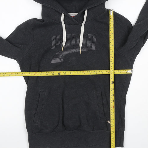 Puma Women’s Grey UK 12 Pullover Hoodie Logo Pockets