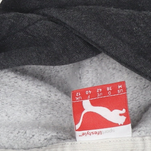 Puma Women’s Grey UK 12 Pullover Hoodie Logo Pockets