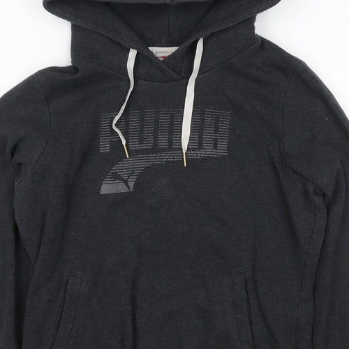 Puma Women’s Grey UK 12 Pullover Hoodie Logo Pockets