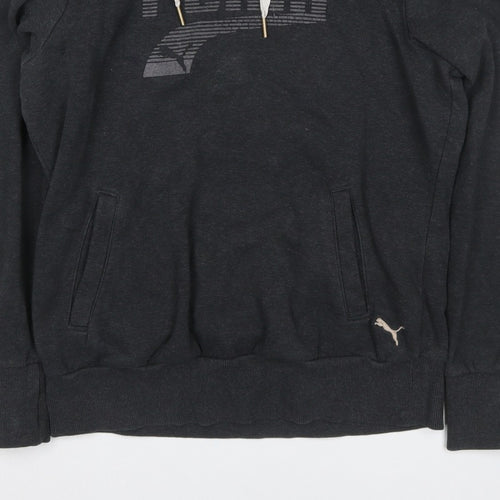 Puma Women’s Grey UK 12 Pullover Hoodie Logo Pockets