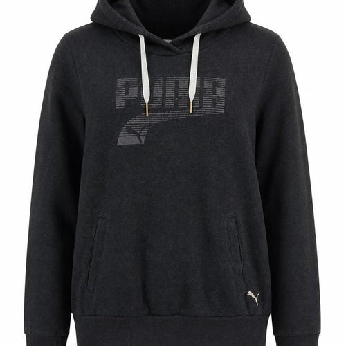 Puma Women’s Grey UK 12 Pullover Hoodie Logo Pockets