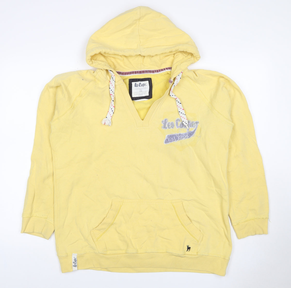 Lee Cooper Women’s Yellow Size 12 Pullover Hoodie Logo Pocket