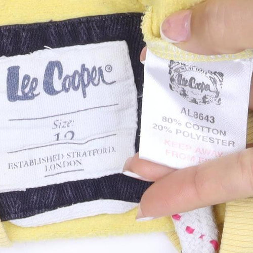Lee Cooper Women’s Yellow Size 12 Pullover Hoodie Logo Pocket