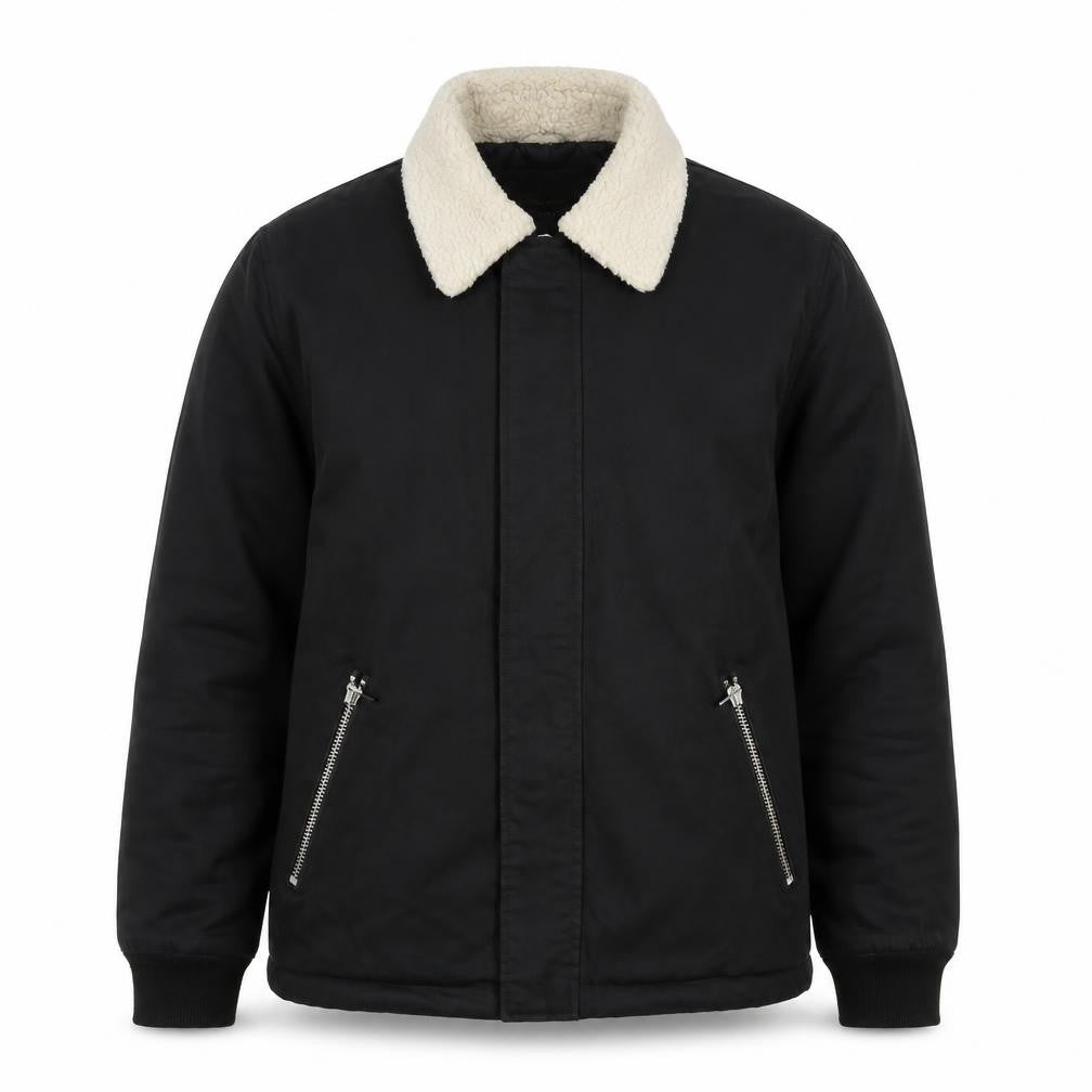 River Island Men's Black S Basic Padded Jacket Teddy Collar