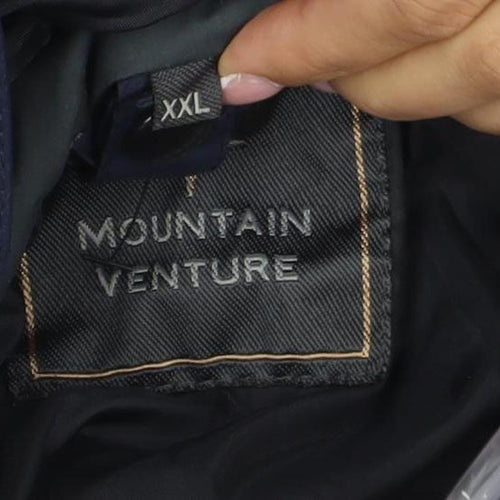 Mountain Venture Men’s Blue 7XL Hooded Parka Jacket Outdoor