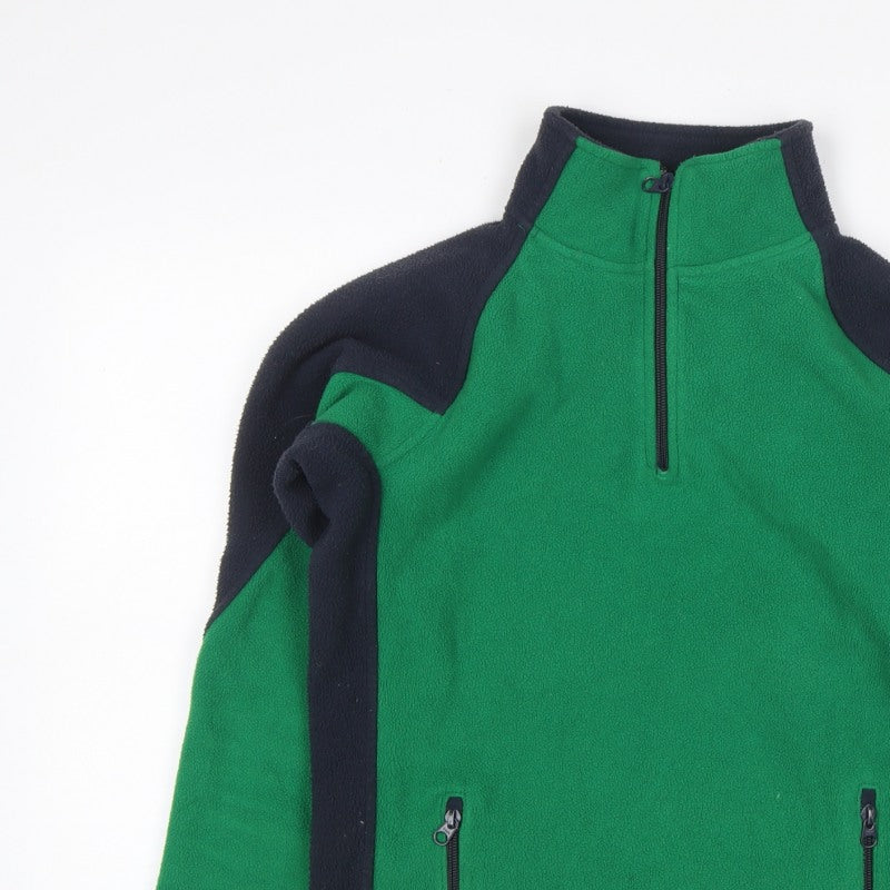 GAP Teens Green Black Fleece Quarter Zip Pullover Sweatshirt Size 10