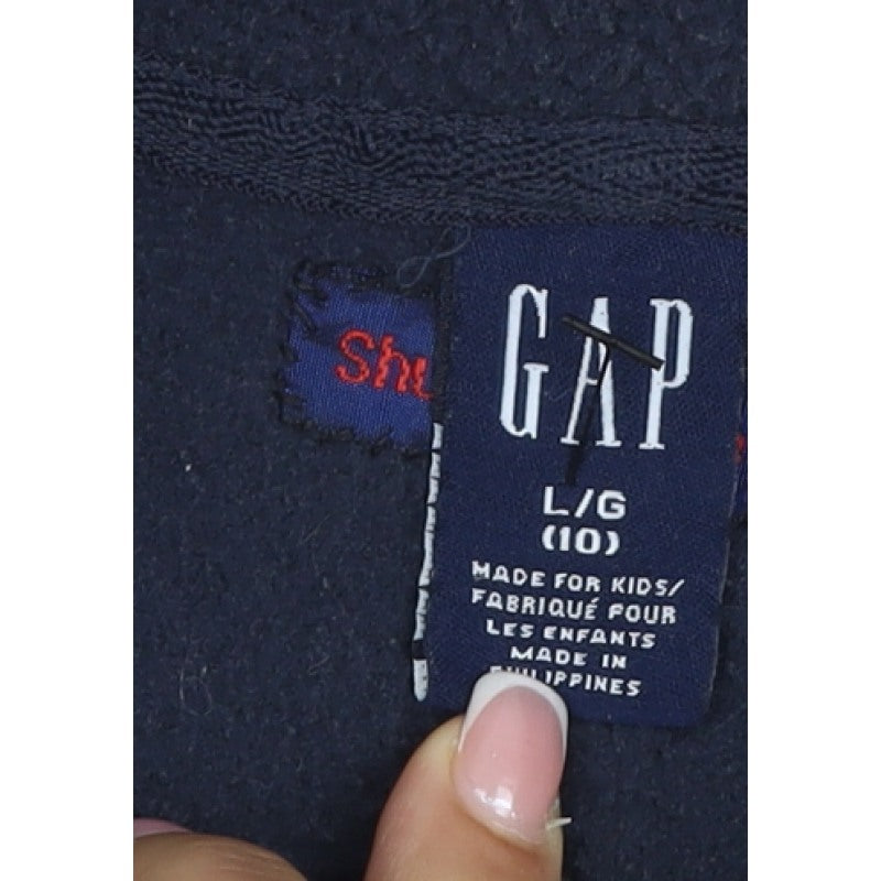 GAP Teens Green Black Fleece Quarter Zip Pullover Sweatshirt Size 10