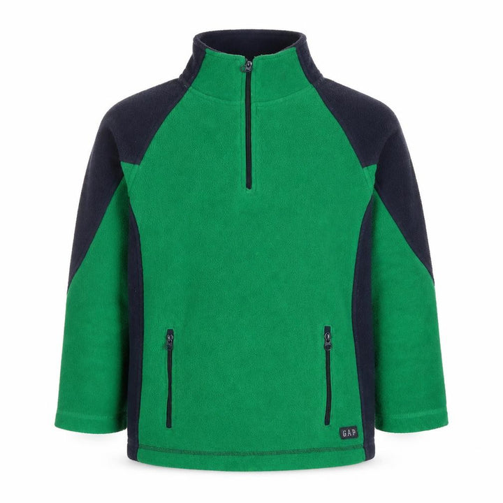 GAP Teens Green Black Fleece Quarter Zip Pullover Sweatshirt Size 10